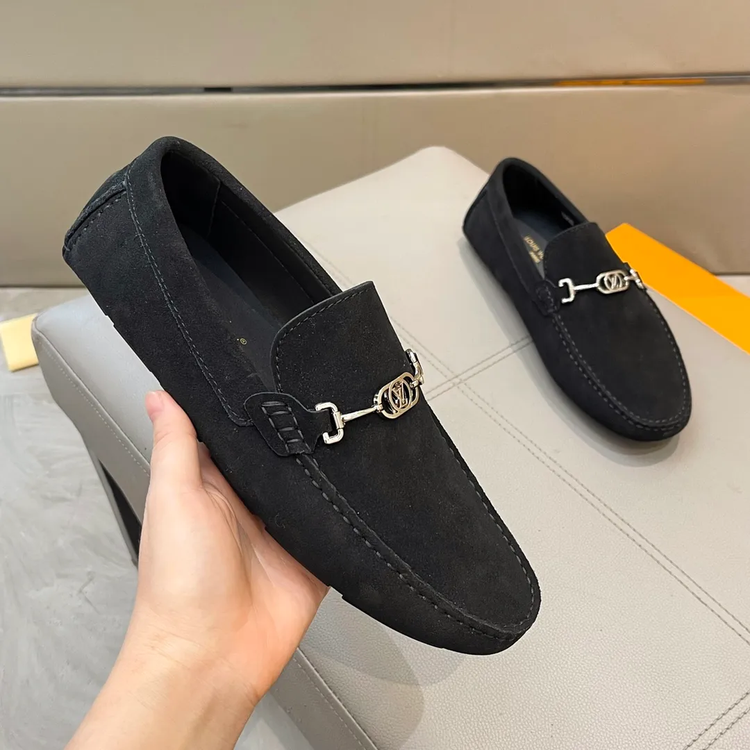 Factory price: 460💰LV men's beanie shoes 2025 official website synchronization <market top version> frosted cowhide ➕ black cowhide original packaging. Size 38-45